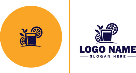 juicing Company icon Juice bar Juice shop Cold-pressed juice company flat logo sign symbol editable vector