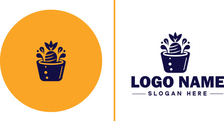 juicing Company icon Juice bar Juice shop Cold-pressed juice company flat logo sign symbol editable vector