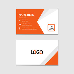 White and orange creative business card design template. flat design vector abstract creative-vector.