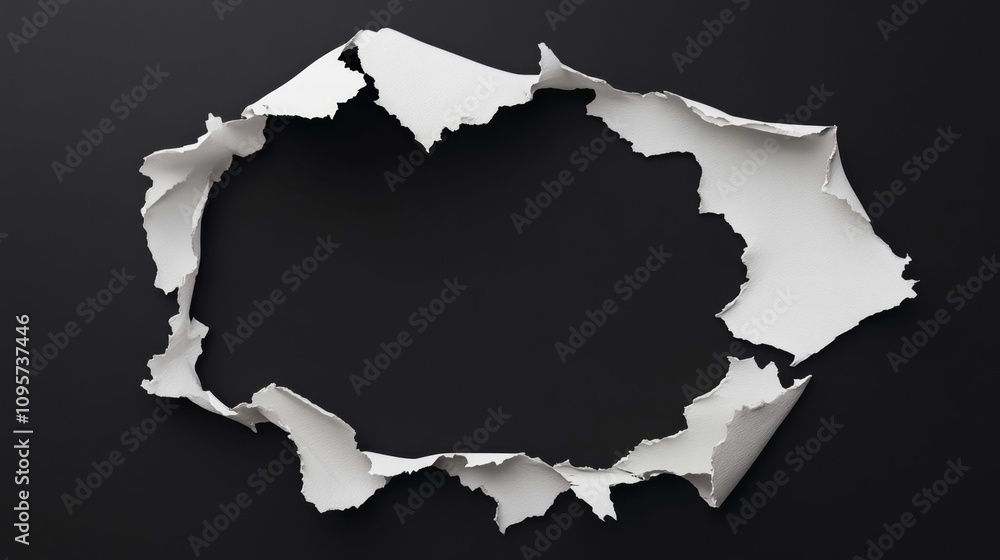 Poster torn paper effect creating a unique frame digital art abstract black background creative perspective