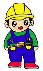 illustration of a person who has a good job for his family