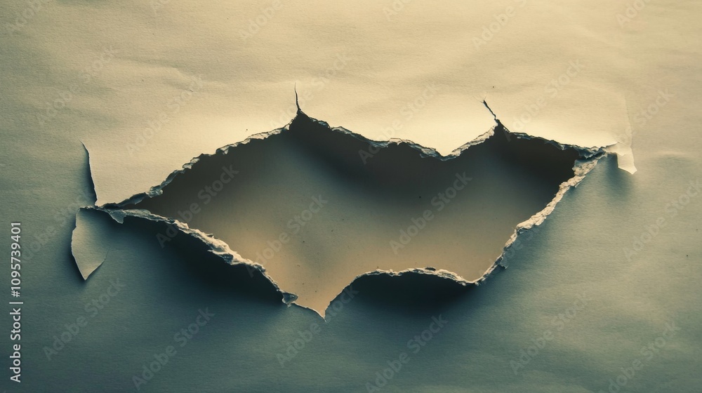 Poster torn paper art reveal creative studio visual design textured environment close-up view artistic expr