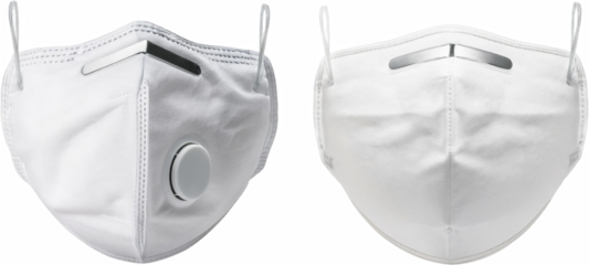 White N95 Respirator Mask with Valve Front and Back Views Safety Protection