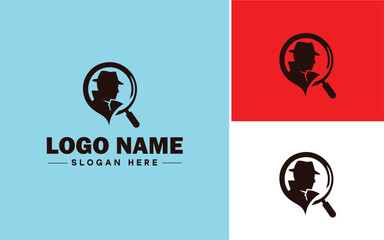 Private Investigation icon Private detective work Investigative services Personal investigation flat logo sign symbol editable vector