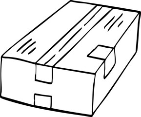 hand drawn cute cartoon paper box packaging illustration.