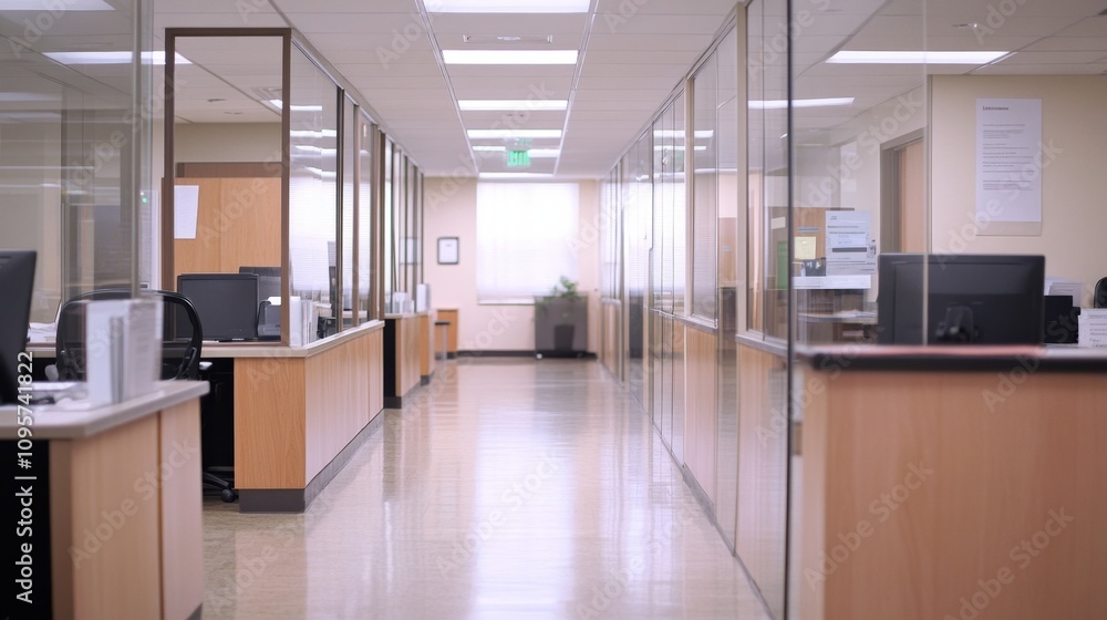 Poster efficient workspace design modern office layout corporate environment open space professional viewpo