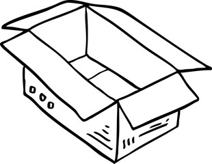 hand drawn cute cartoon paper box packaging illustration.