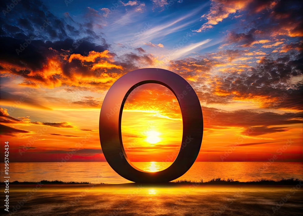 Poster creative silhouette of a vector logo letter o in dynamic composition for branding and design purpose