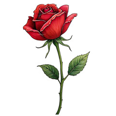 Vibrant Red Rose Bloom Botanical Garden Floral Photography Natural Setting Close-up View Beauty and Nature Concept