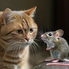 a conversation between a cat and mouse