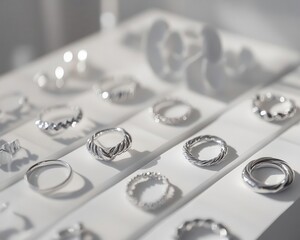 Minimalist jewelry collection with monochrome background