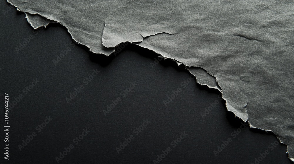 Poster torn paper texture studio close-up minimalist dark background artistic concept for design projects