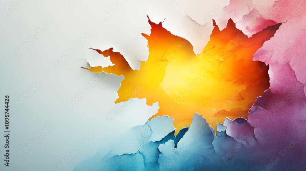 Poster vibrant abstract art unveiling colorful layers digital creation modern aesthetic studio environment 