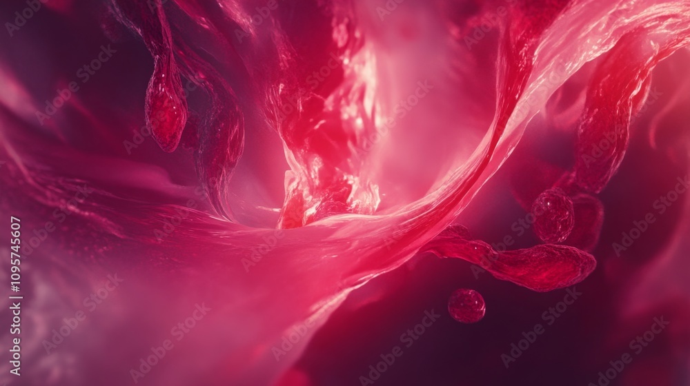 Poster dynamic flow of vivid color abstract art digital creation artistic environment close-up view concept