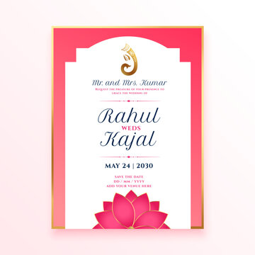 elegant indian wedding card fler poster share your love