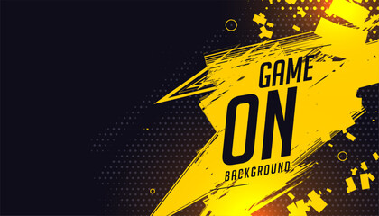 black and yellow game on sporty background with grungy effect © starlineart