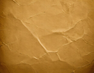 Wrinkled Brown Kraft Paper Texture Background