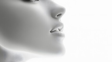 81. A stylized profile of a female human face, emphasizing elegance and features, on a white background