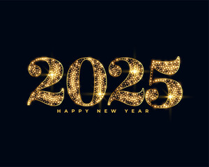 golden sparkling 2025 new year greeting background design