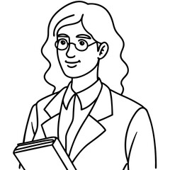 female school teacher holding a book