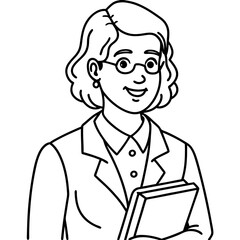 female school teacher holding a book