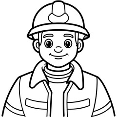  firefighter cartoon style illustration