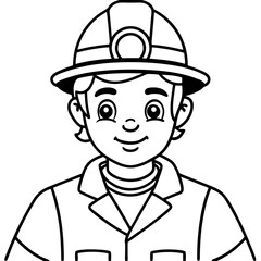  firefighter cartoon style illustration