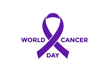 World Cancer Day concept. Lavender Ribbon on a transparent background. Vector illustration.
