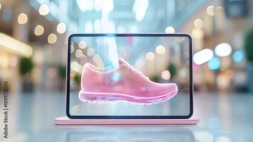 Poster a heatmap displayed on a tablet shows customer foot traffic patterns within a store, helping retaile