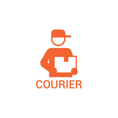 flat design vector parcel courier, order shipper.