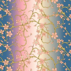 seamless floral pattern with leaves