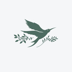 Aesthetic Bird Nature Logo Vector Illustration