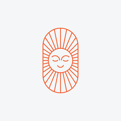 Minimalist Modern Bright Sun Logo Vector Illustration