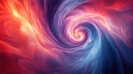 Obraz premium A vibrant swirling abstract design blending warm and cool colors.