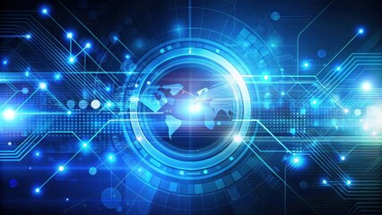 Obraz premium Abstract background of technology communication concept with digital elements and futuristic design, technology