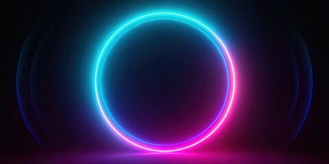 Obraz premium Abstract seamless loop neon circle motion background, neon, circle, blue, purple, hi-tech, abstract, seamless loop