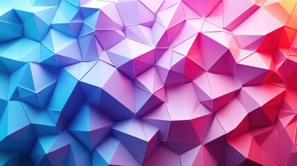 Fototapeta premium A vibrant, abstract geometric background with colorful facets and sharp angles.