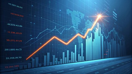 Naklejka premium Financial Data Visualization, Dynamic Stock Market Trends & Investment Growth V5