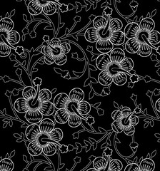 Fototapeta premium seamless tiny flowers and leaf colorful pattern. fabric print.