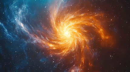 Obraz premium Vibrant cosmic nebula swirling with colorful stars and galaxies. Whirling Cosmic Galaxy. Illustration