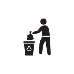 throw garbage  icon symbol sign vector