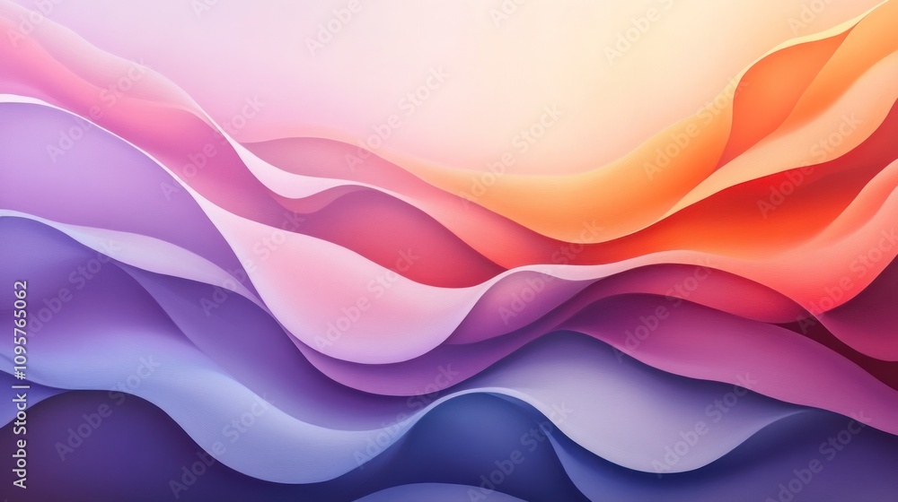 Poster a vibrant abstract wave pattern blending soft colors for artistic backgrounds.