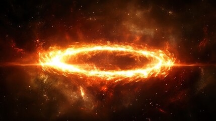 Fototapeta premium Cosmic explosion of fire and light in a vast universe