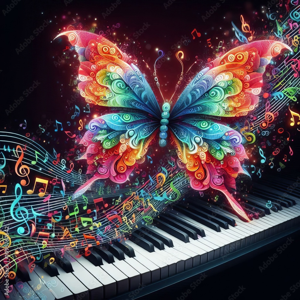Poster notes create butterfly like patterns