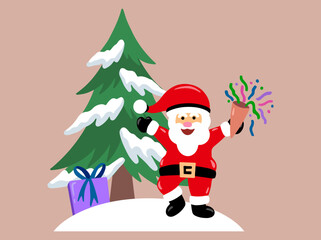 Christmas Tree Santa Claus Background
