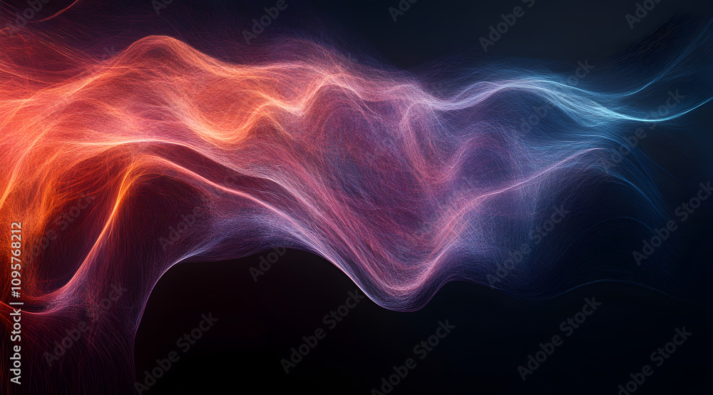 Aufkleber a vibrant blend of swirling colors creating a dynamic, abstract wave effect against a dark backgroun