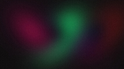 Purple green red blue dark glowing color gradient grainy background. Abstract smooth vibrant colors flow, bright color spot, noisy gradient texture, website header design, backdrop