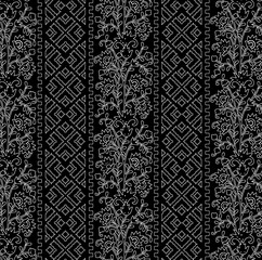 Seamless Pattern with Cute Daisy Flowers and Pansies. Feminine Texture in Country Style for Cloth, Textile, Wallpaper.