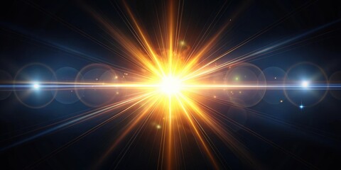 Stylish caustic screensaver with flashes of light and lens flare on black background, caustic, screensaver