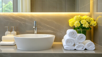 Relaxing bathroom setting modern home interior design calm environment aesthetic view